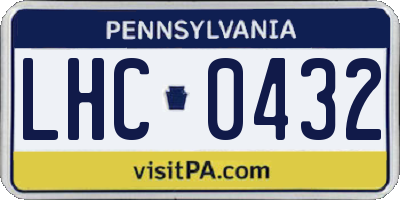 PA license plate LHC0432