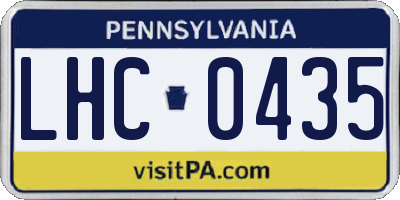 PA license plate LHC0435