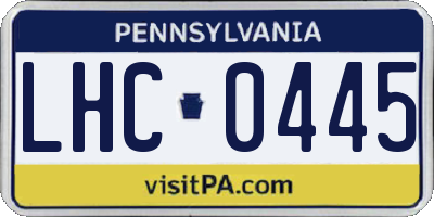 PA license plate LHC0445