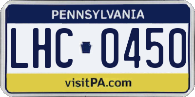 PA license plate LHC0450