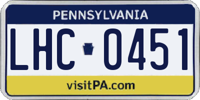 PA license plate LHC0451