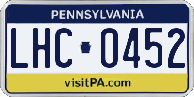 PA license plate LHC0452