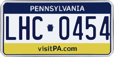 PA license plate LHC0454