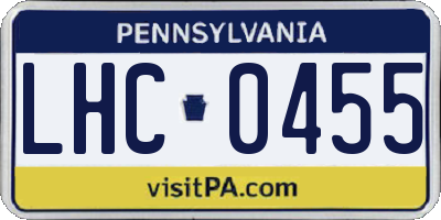 PA license plate LHC0455