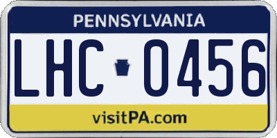 PA license plate LHC0456