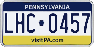 PA license plate LHC0457