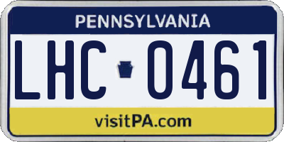 PA license plate LHC0461