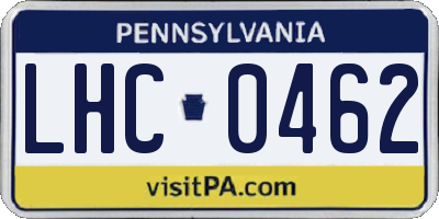PA license plate LHC0462