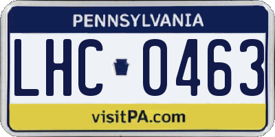 PA license plate LHC0463