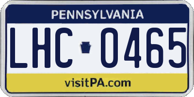 PA license plate LHC0465