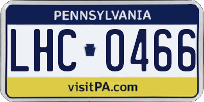 PA license plate LHC0466