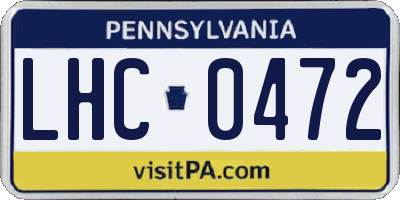 PA license plate LHC0472