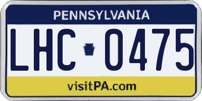 PA license plate LHC0475