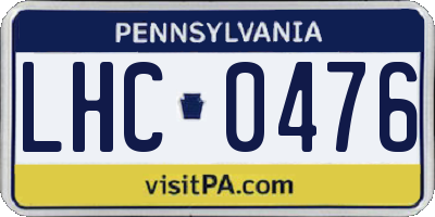 PA license plate LHC0476