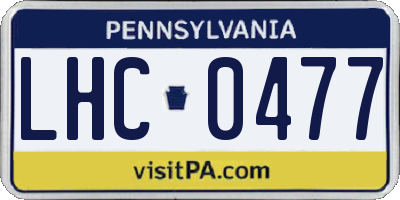 PA license plate LHC0477