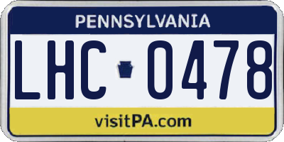 PA license plate LHC0478