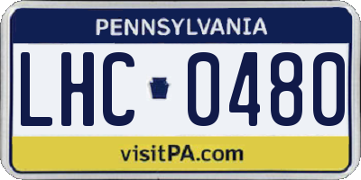 PA license plate LHC0480