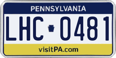 PA license plate LHC0481