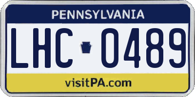 PA license plate LHC0489