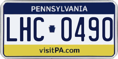 PA license plate LHC0490