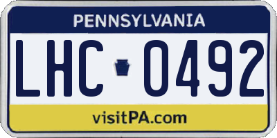 PA license plate LHC0492