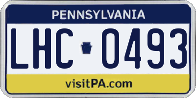 PA license plate LHC0493