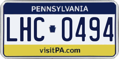 PA license plate LHC0494