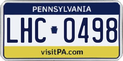 PA license plate LHC0498