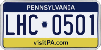 PA license plate LHC0501
