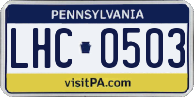 PA license plate LHC0503