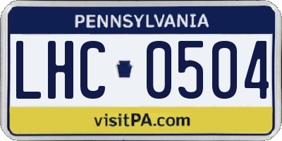 PA license plate LHC0504