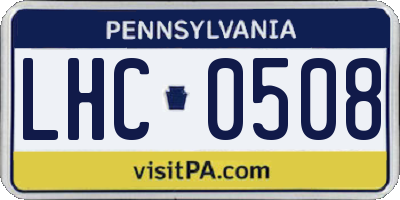 PA license plate LHC0508