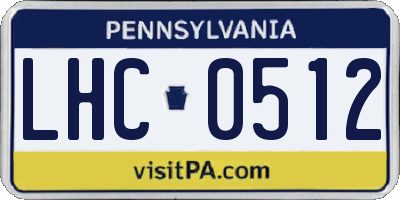 PA license plate LHC0512