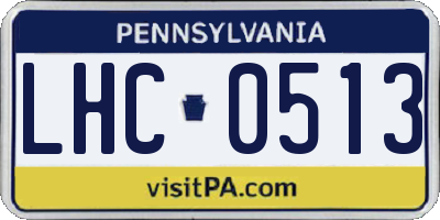 PA license plate LHC0513