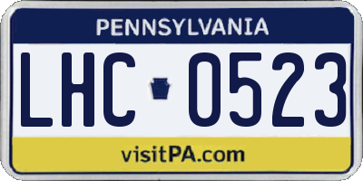 PA license plate LHC0523