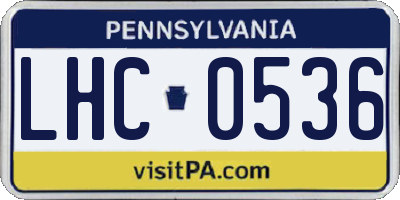PA license plate LHC0536