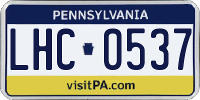 PA license plate LHC0537