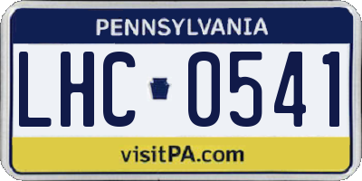 PA license plate LHC0541
