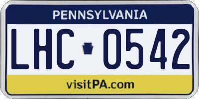 PA license plate LHC0542