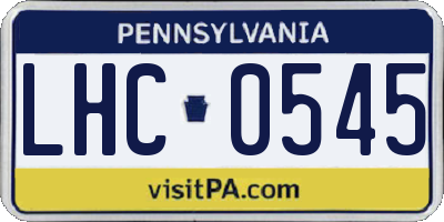 PA license plate LHC0545