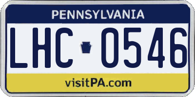 PA license plate LHC0546
