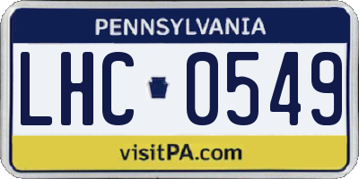 PA license plate LHC0549