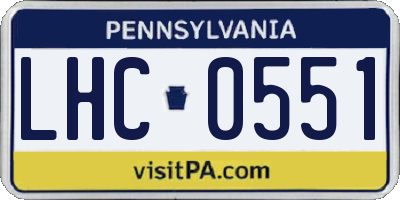 PA license plate LHC0551