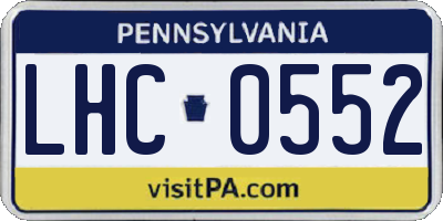 PA license plate LHC0552