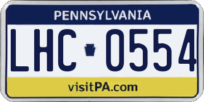 PA license plate LHC0554