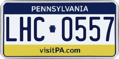 PA license plate LHC0557