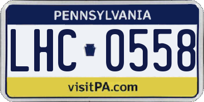 PA license plate LHC0558