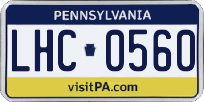 PA license plate LHC0560