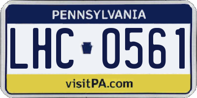 PA license plate LHC0561