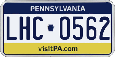 PA license plate LHC0562